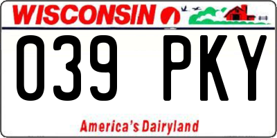 WI license plate 039PKY