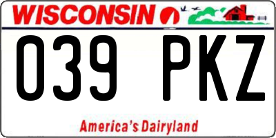 WI license plate 039PKZ