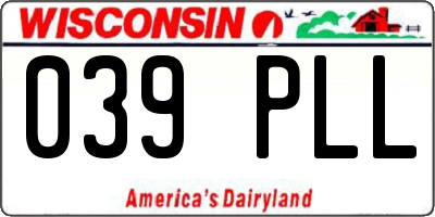 WI license plate 039PLL