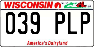 WI license plate 039PLP