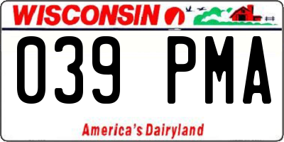 WI license plate 039PMA