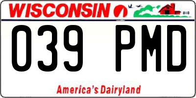 WI license plate 039PMD