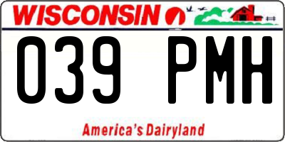 WI license plate 039PMH