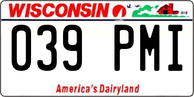 WI license plate 039PMI