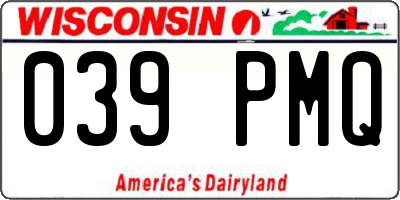 WI license plate 039PMQ