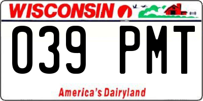 WI license plate 039PMT