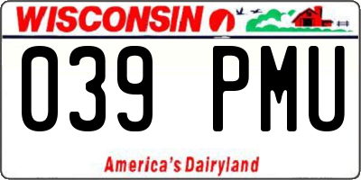 WI license plate 039PMU