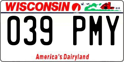 WI license plate 039PMY
