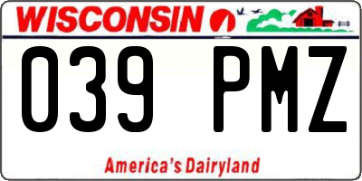 WI license plate 039PMZ