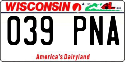 WI license plate 039PNA