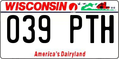 WI license plate 039PTH