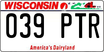 WI license plate 039PTR