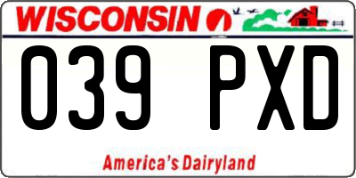 WI license plate 039PXD