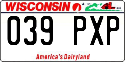 WI license plate 039PXP