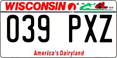 WI license plate 039PXZ