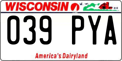 WI license plate 039PYA