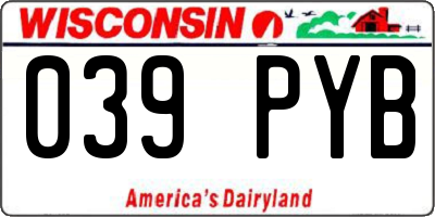 WI license plate 039PYB