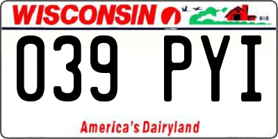 WI license plate 039PYI