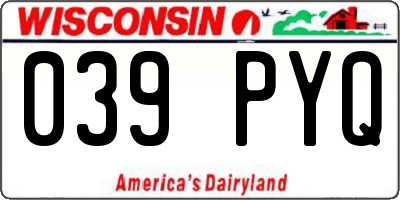 WI license plate 039PYQ