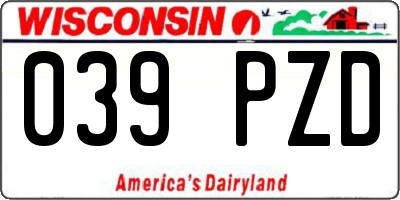 WI license plate 039PZD