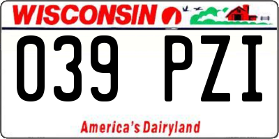 WI license plate 039PZI