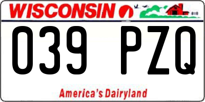 WI license plate 039PZQ