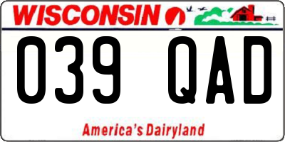 WI license plate 039QAD