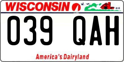 WI license plate 039QAH