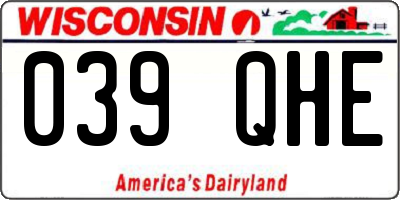 WI license plate 039QHE