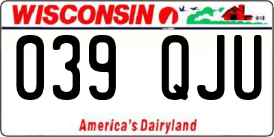 WI license plate 039QJU