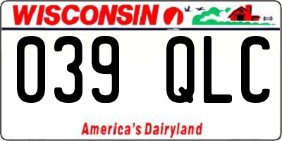 WI license plate 039QLC