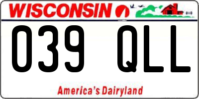 WI license plate 039QLL