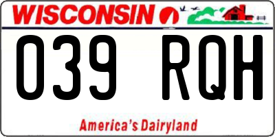 WI license plate 039RQH