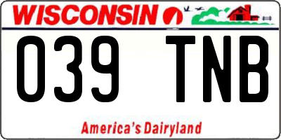 WI license plate 039TNB