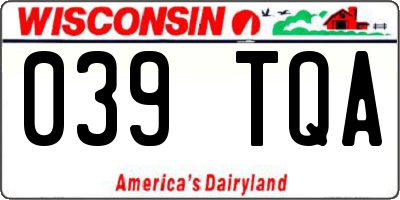 WI license plate 039TQA