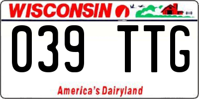 WI license plate 039TTG