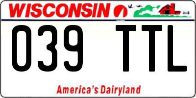 WI license plate 039TTL