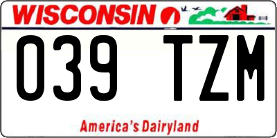 WI license plate 039TZM