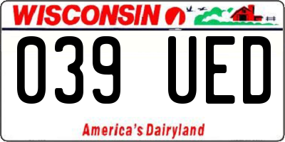 WI license plate 039UED