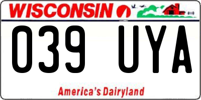 WI license plate 039UYA