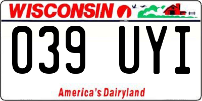 WI license plate 039UYI
