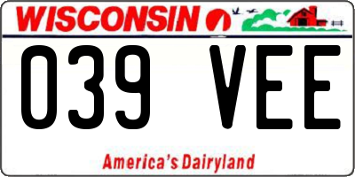 WI license plate 039VEE