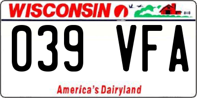 WI license plate 039VFA