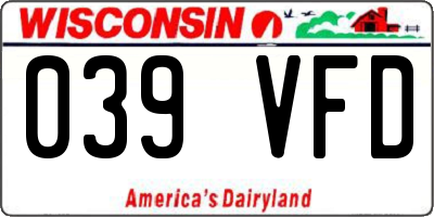 WI license plate 039VFD