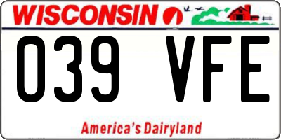 WI license plate 039VFE