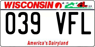 WI license plate 039VFL