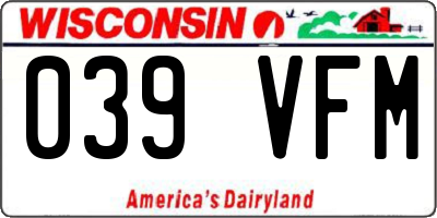 WI license plate 039VFM