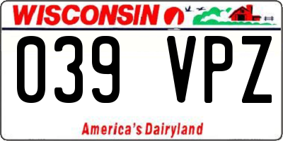 WI license plate 039VPZ