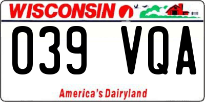 WI license plate 039VQA