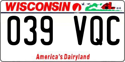 WI license plate 039VQC